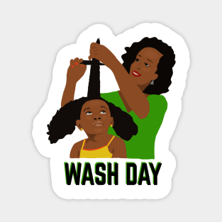 Wash Day Black Mom Styling Daughter Natural Hair Magnet