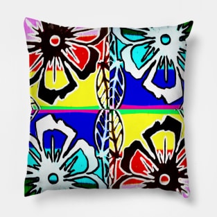 Flowers 2 Neon Pop Art Pillow