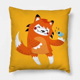 the fox and the bird Pillow