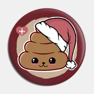 Kawaii Christmas Poop Pin