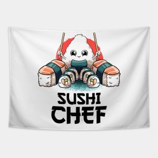 Sushi Chef Sushi Lovers Kawaii Food Japanese Anime Sushi Tapestry