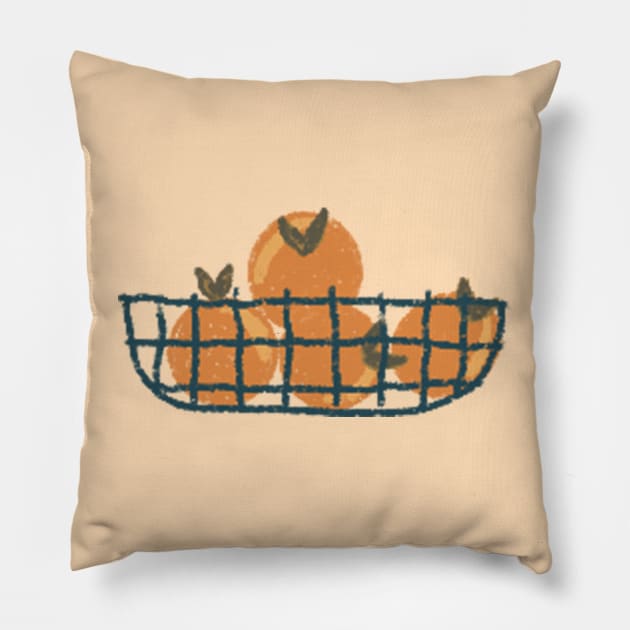 Oranges Pillow by Rania Younis