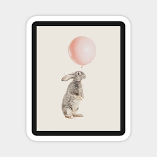 Cute rabbit and pink balloon Magnet