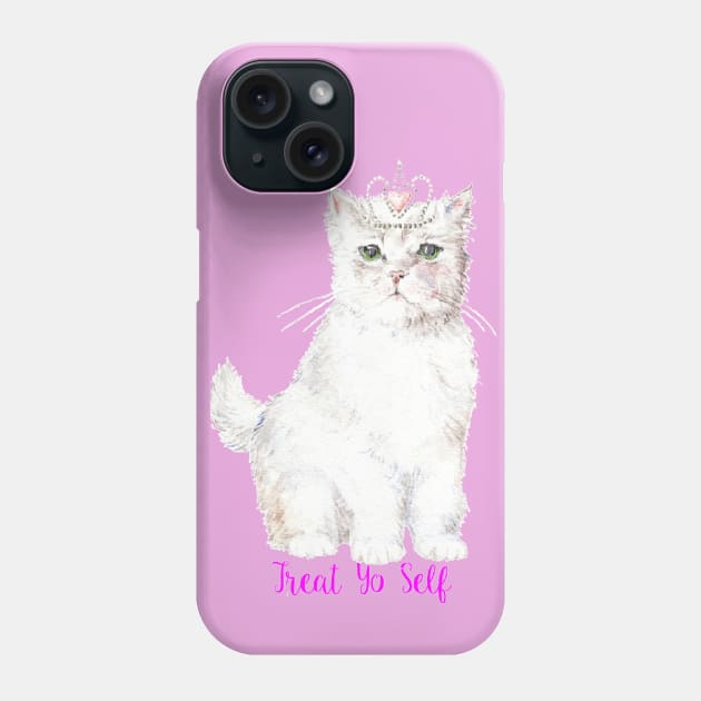 Treat Yo Self Princess Cat Phone Case by wanderinglaur