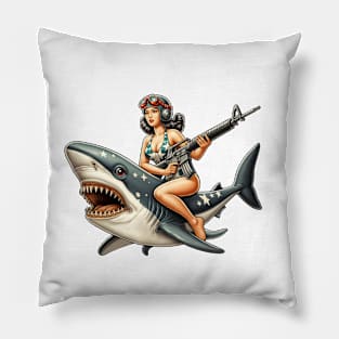 Tactical Girl and Shark Pillow