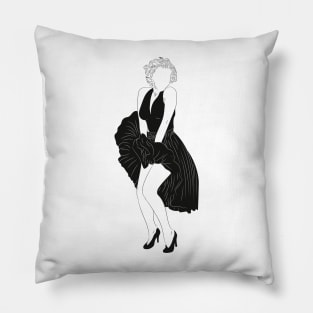 Marilyn Black and White Pillow