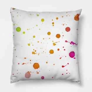 Rainbow Bright Pastel Watercolor Drops, Splatters and Dribbles Pillow