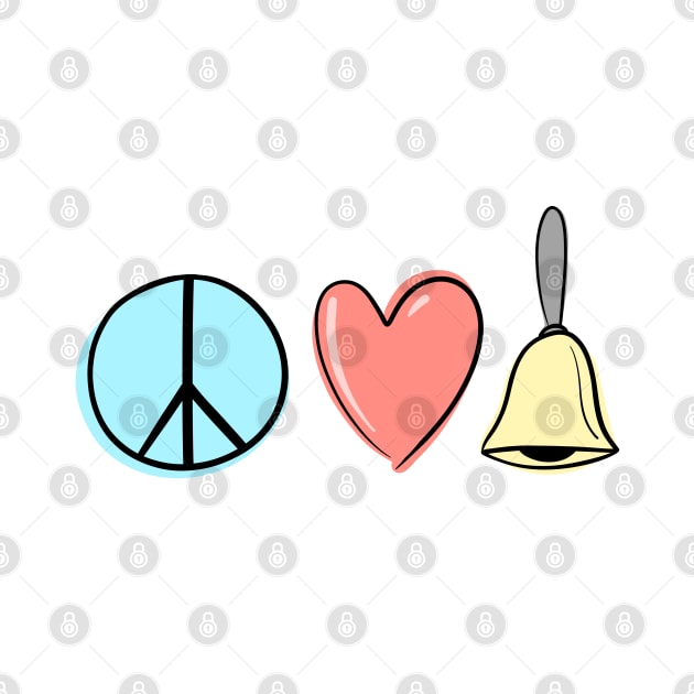 Peace Love Handbells (simple symbols variant) by SubtleSplit