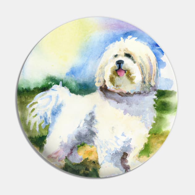 Coton de Tulear Watercolor - Dog Lovers Pin by Edd Paint Something