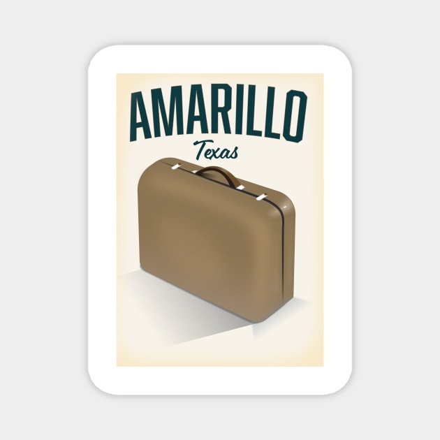 Amarillo texas travel poster Magnet by nickemporium1