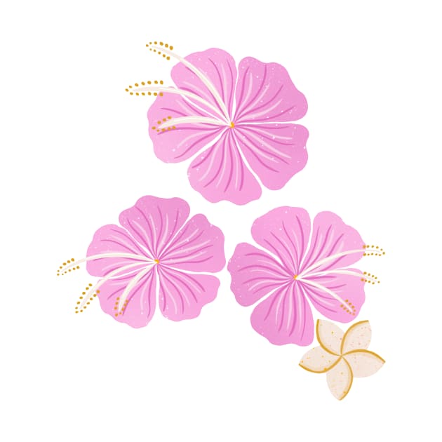 Pink hibiscus flowers by Home Cyn Home 
