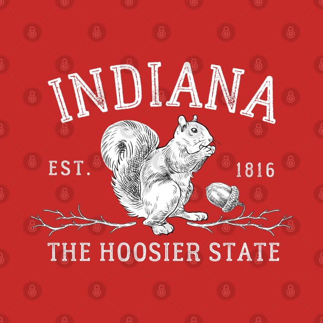 Indiana The Hoosier State Squirrel by Downtown Rose