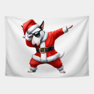 Christmas Bull Terrier Dog Dabbing Dance Tapestry