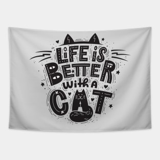 Better With A Cat Tapestry