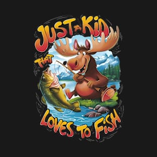 Majestic Moose With a Fish: T-Shirt