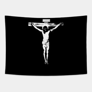 Black and white crucifix Tapestry