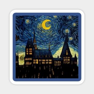 Starry Night Wizarding School Van Gogh Magnet