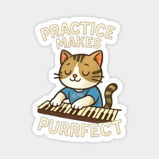 Practice makes PURRFECT - light logo Magnet