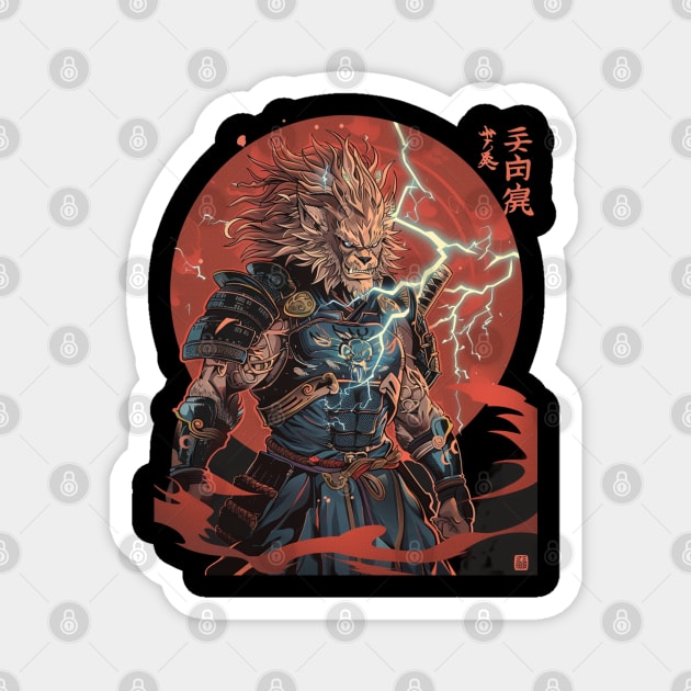 Demon Slayer Wielded Weapons Magnet by labyrinth pattern