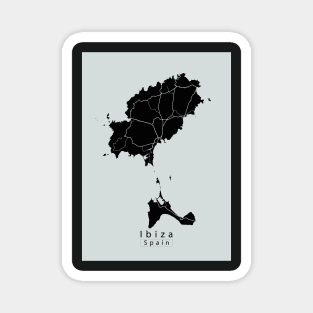 Ibiza Spain Island Map dark Magnet