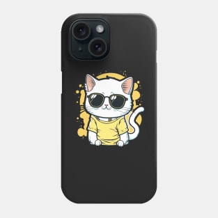 Cat with sunglasses Phone Case