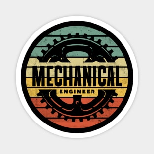 Distressed Retro Background Mechanical Engineer Cogs Magnet