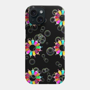 Retro Bobba Tea/Bubble Tea and Bubble Circle Flower Design Phone Case