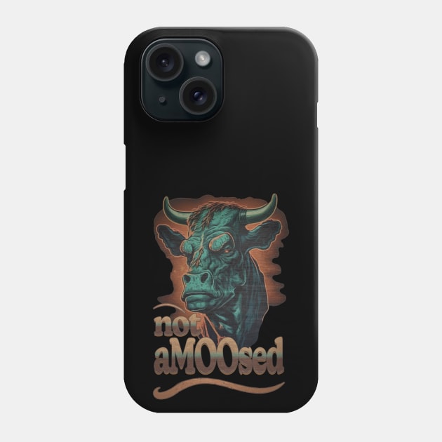 Not Amused - The Grumpy Cowboy Cow Phone Case by RailoImage