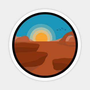 Minimalist Landscape - Desert Sunset Magnet