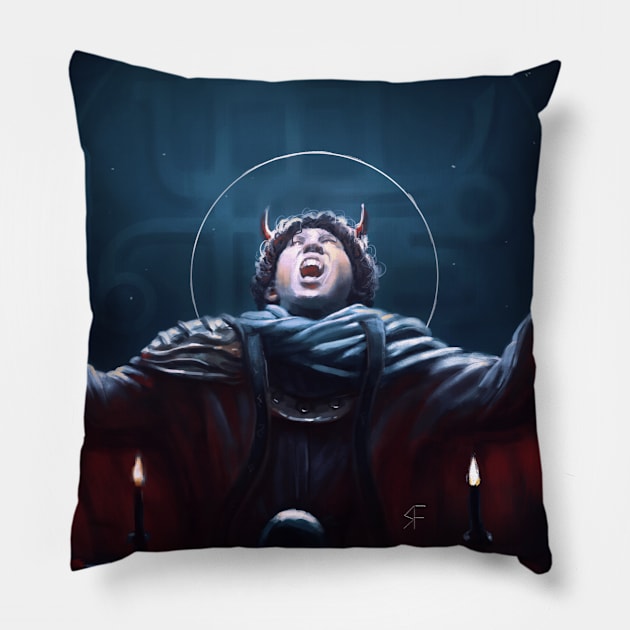 Awesome Heavy Metal Sorcerer Necromancer Demon Devil Pillow by WE4R