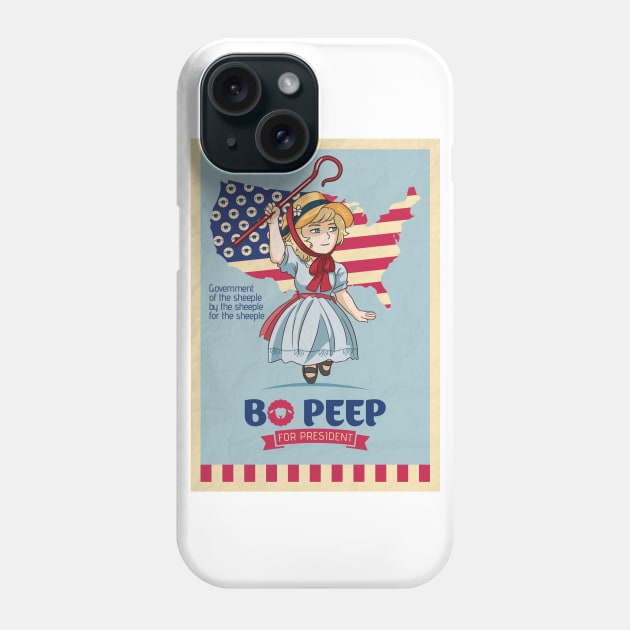 Bo Peep For President Phone Case by My Tribe Apparel