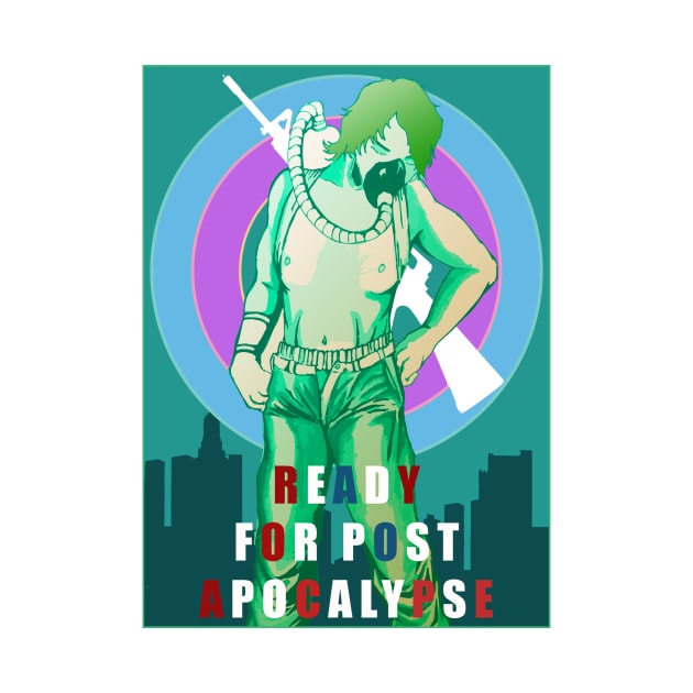 colorful girl post apocalypse by theanomalius_merch