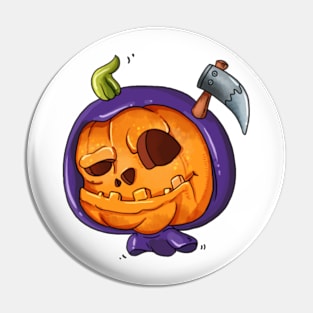 pumpkin dressed up as cartoon Pin