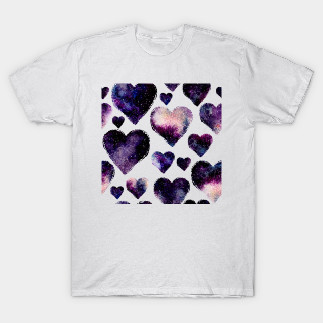 Galaxy Watercolor Abstract Hearts Pattern Watercolor Heart Purple T Shirt Teepublic