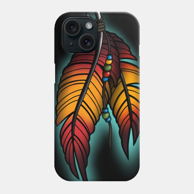 Native American feathers Phone Case by InkSmith