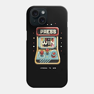 "Press to win " a Funny arcade design for gamer Phone Case