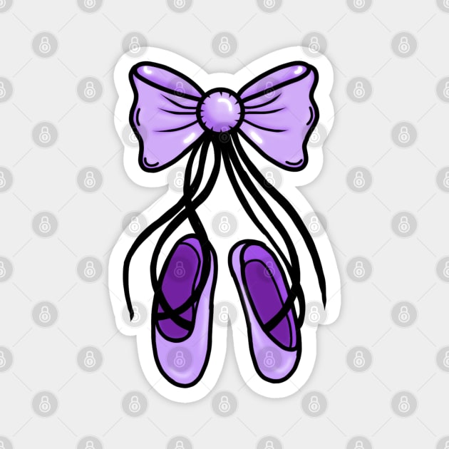 Purple Ballerina Ballet Dance Shoes Magnet by ROLLIE MC SCROLLIE