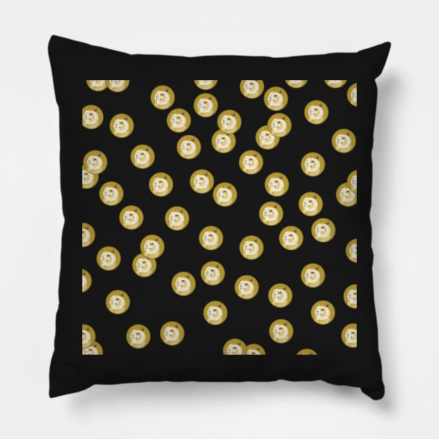 Doge Crypto Dots Pillow by HerbalBlue