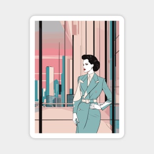 Indomitable Art Deco Patrick Nagel 80s Magnet