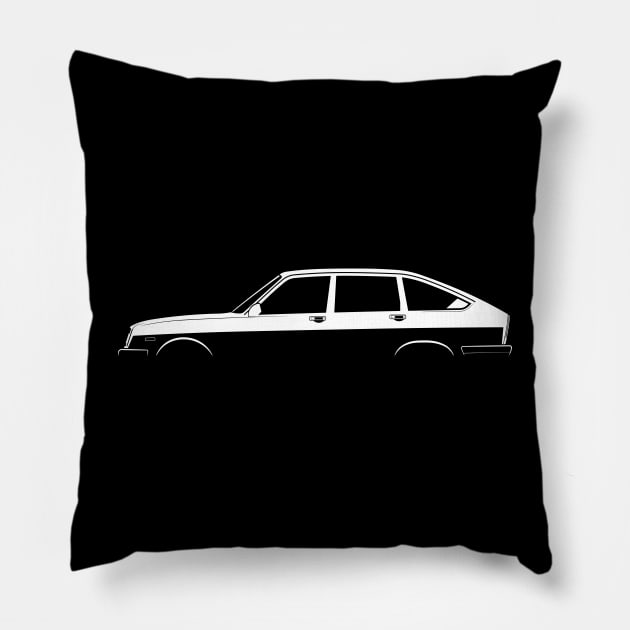 Lancia Beta Berlina Silhouette Pillow by Car-Silhouettes