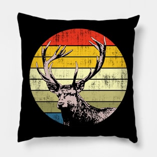 Deer Vintage Sunset Pillow