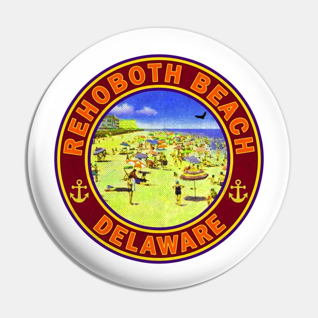 Rehoboth Beach Delaware Vintage Travel Vacation Pin by TravelTime