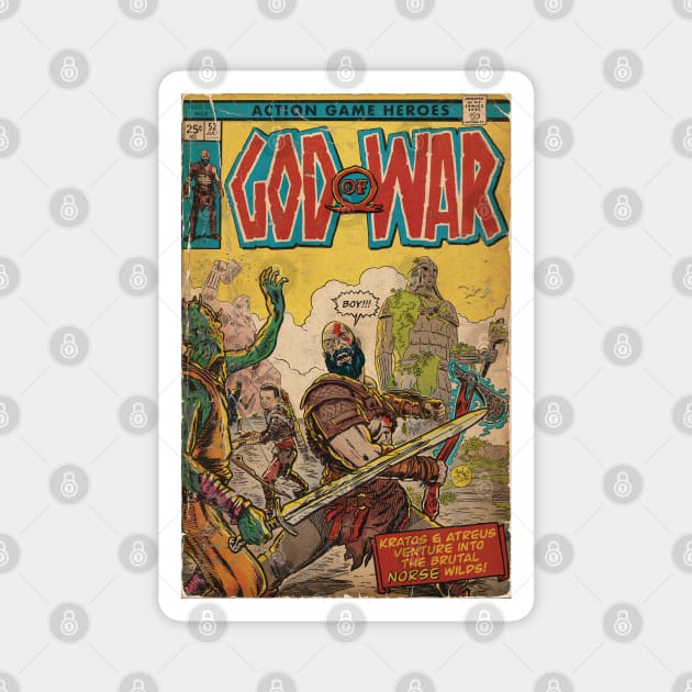 God of War fan art comic book cover Magnet by MarkScicluna