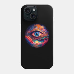 Psychedelic all seeing eye v1 round Phone Case