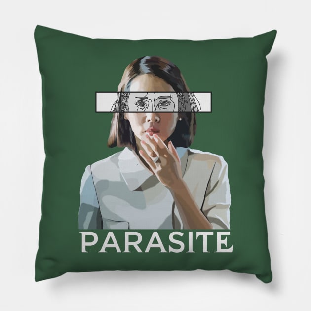 Appalled Face (Parasite) (With Eyes, with Title) Pillow by SpareFilm