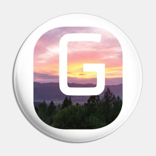 Initial G Sunset Photograph Pin