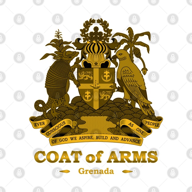 Grenada Coat of Arms Gold by IslandConcepts