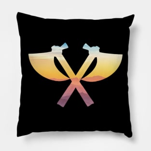 Crossed Axes Bright sky Pillow