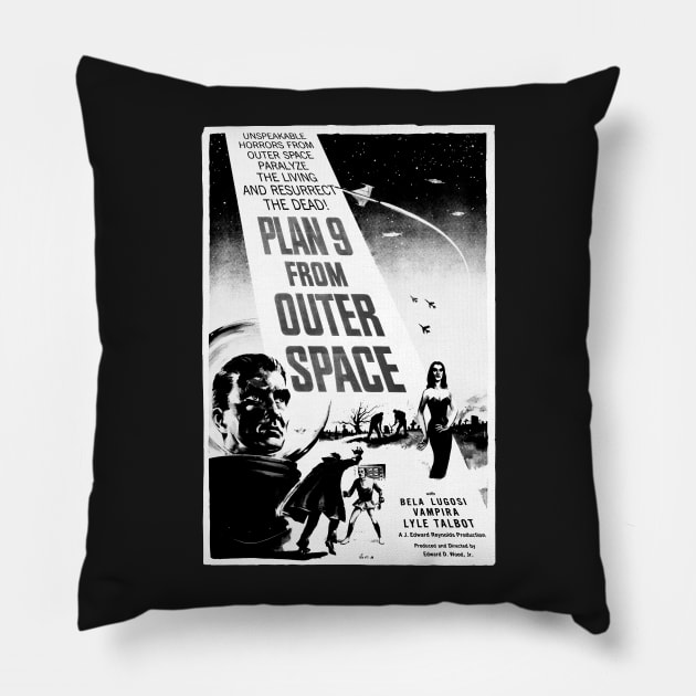 Plan 9 From Outer Space Pillow by MondoDellamorto