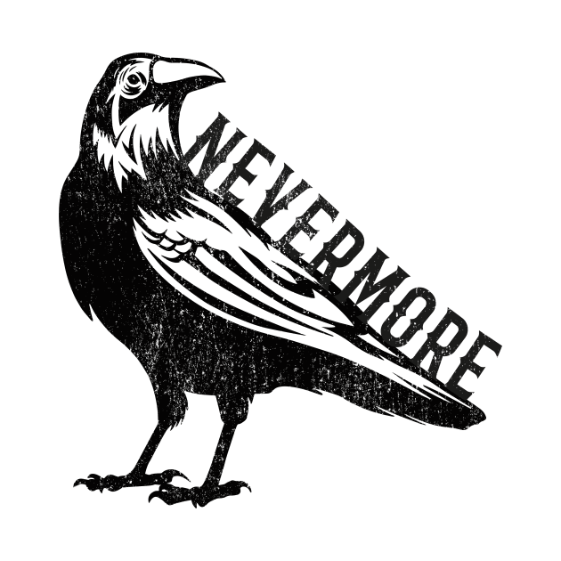 Raven Nevermore Halloween Crow Black Bird Distressed by lucidghost